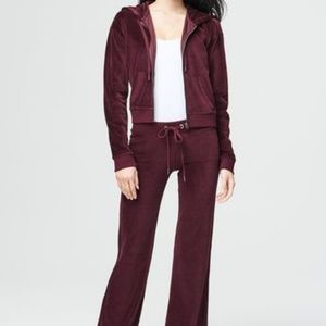 Aeropostale VELOUR FULL-ZIP HOODIE BURGUNDY